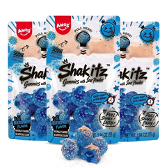 Shakitz - 4D Gummy with Sour Powder - 4D Blue Raspberry Gummy - 3 bags