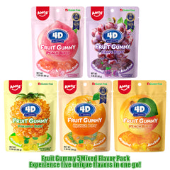 4D Fruit Gummy - Burst Juice Filled(Mix Flavor-3 bags)- 65g/bag