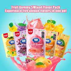 4D Fruit Gummy - Burst Juice Filled(Mix Flavor-3 bags)- 65g/bag