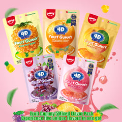 4D Fruit Gummy - Burst Juice Filled(Mix Flavor-3 bags)- 65g/bag