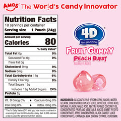 Bonbons gélifiés aux fruits 4D - Fourrés au jus de fraise - 85 g