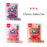 4D Fruit Gummy - Burst Juice Filled(Mix Flavor-3 bags)- 65g/bag
