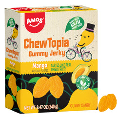 Amos Mango Gummy Jerky ChewTopia – Végétalien – 8,47 oz/paquet