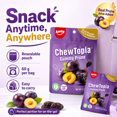 Amos Prune Gummy Jerky ChewTopia – Vegan – 60g