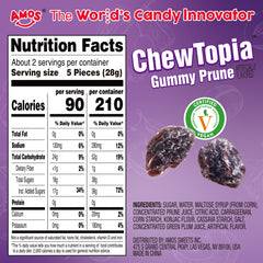 Amos Prune Gummy Jerky ChewTopia – Vegan – 60g