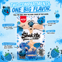 Shakitz - 4D Gummy with Sour Powder - 4D Blue Raspberry Gummy