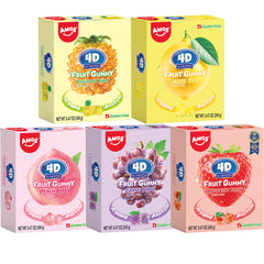Bonbons gélifiés aux fruits 4D - Remplis de jus éclaté (saveur mixte - 5 sachets) - 65 g/sachet 