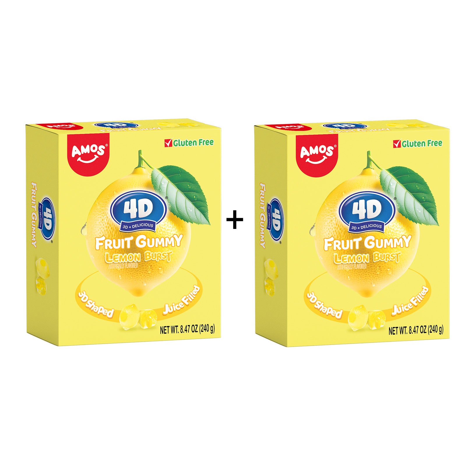 Bonbons gélifiés aux fruits 4D - Fourrés au jus de fraise - 85 g 
