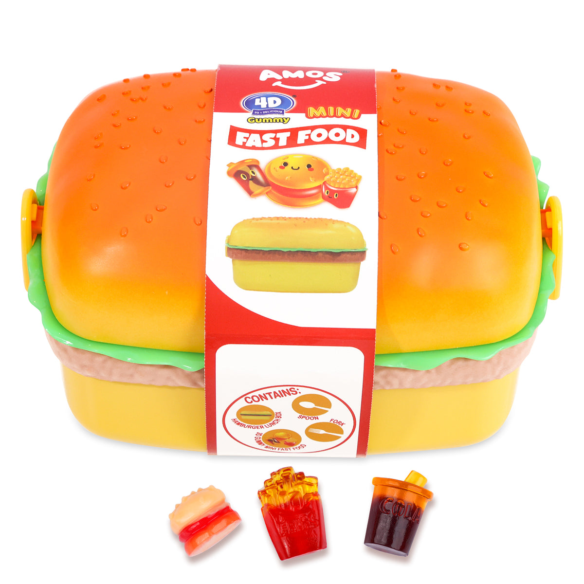 4D Fast Food Gummy Hamburger Box - 3.52oz/box
