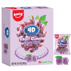 Bonbons gélifiés aux fruits 4D - Fourrés au jus de fraise - 85 g 