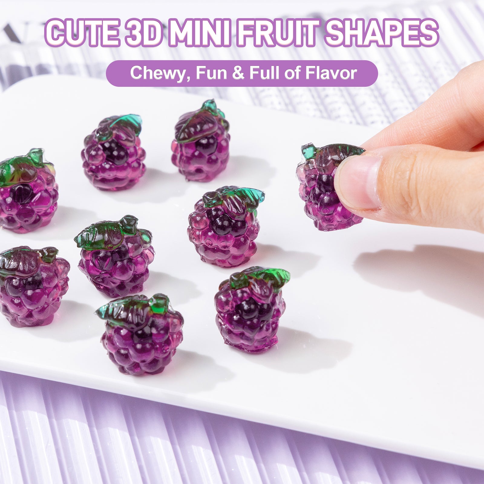Bonbons gélifiés aux fruits 4D - Fourrés au jus de fraise - 85 g 