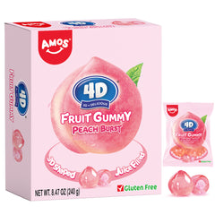 Bonbons gélifiés aux fruits 4D - Fourrés au jus de fraise - 85 g 