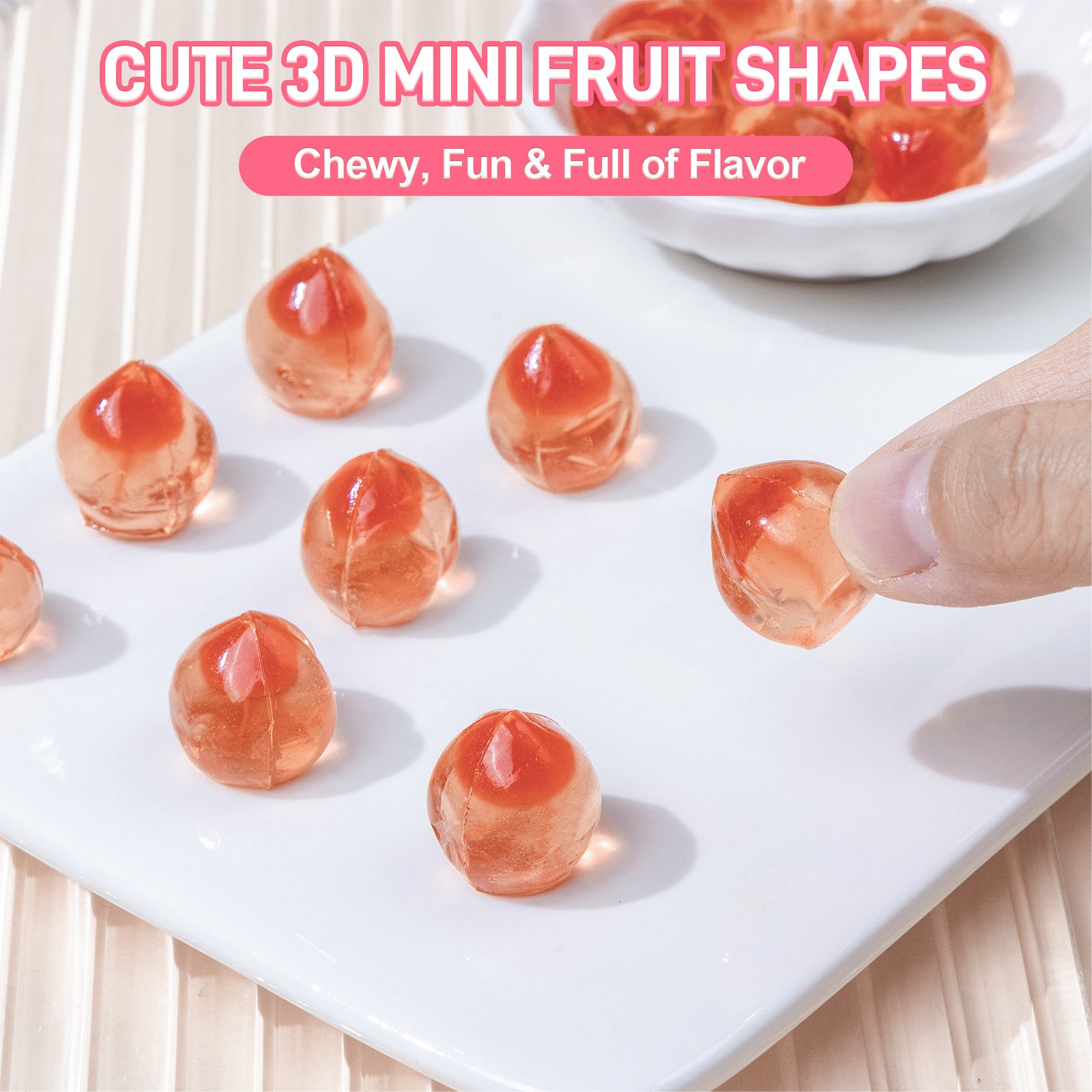 Bonbons gélifiés aux fruits 4D - Fourrés au jus de fraise - 85 g 