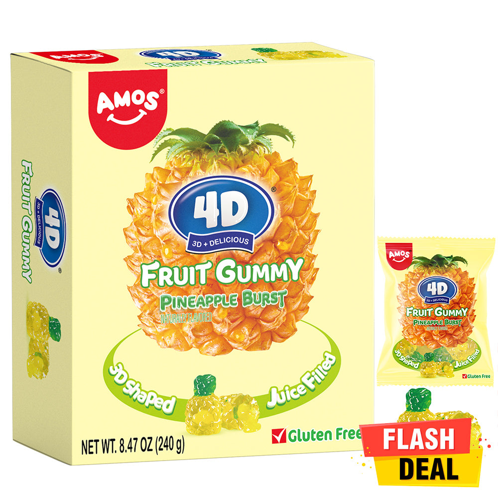 4D Fruit Gummy -Pineapple Burst Juice Filled- 240g
