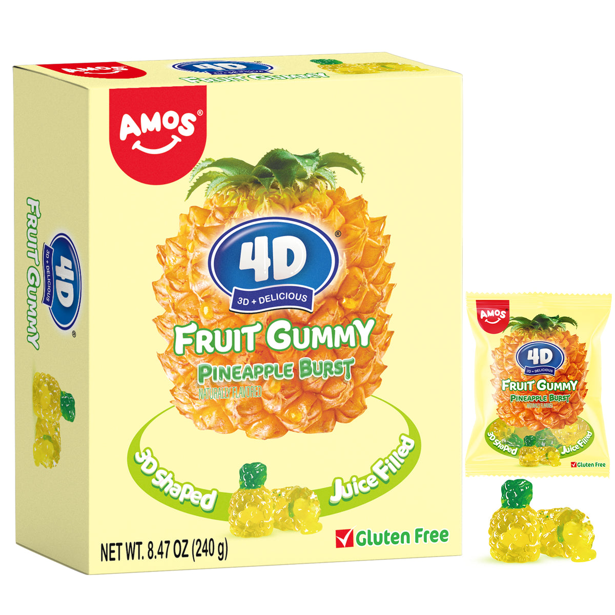 4D Fruit Gummy - Burst Juice Filled - 240g -Wholesale