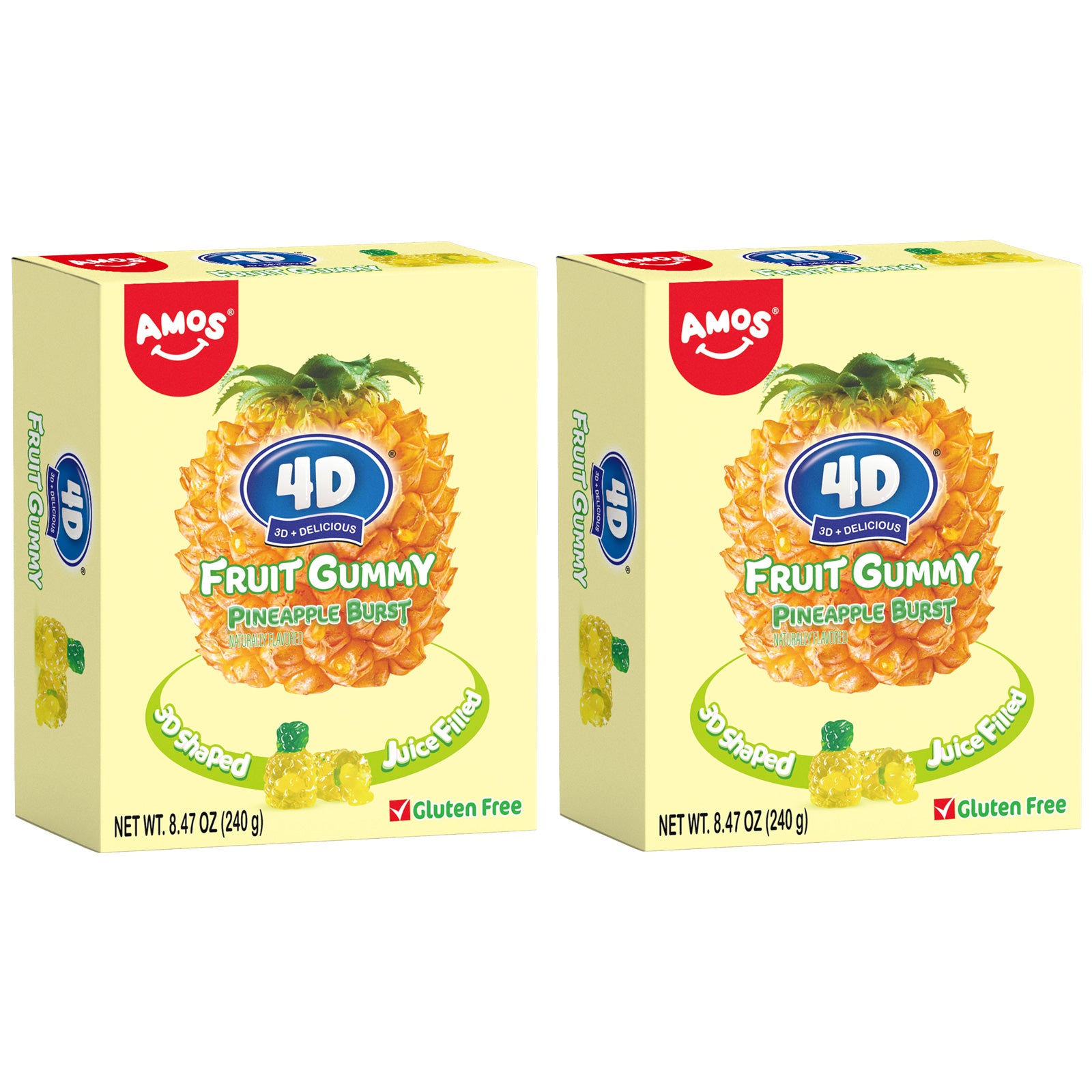 4D Fruit Gummy -Pineapple Burst Juice Filled- 240g