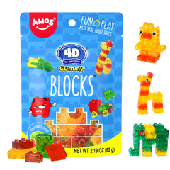 Blocs de gomme 4D - Blocs comestibles créatifs pour enfants 62 g 