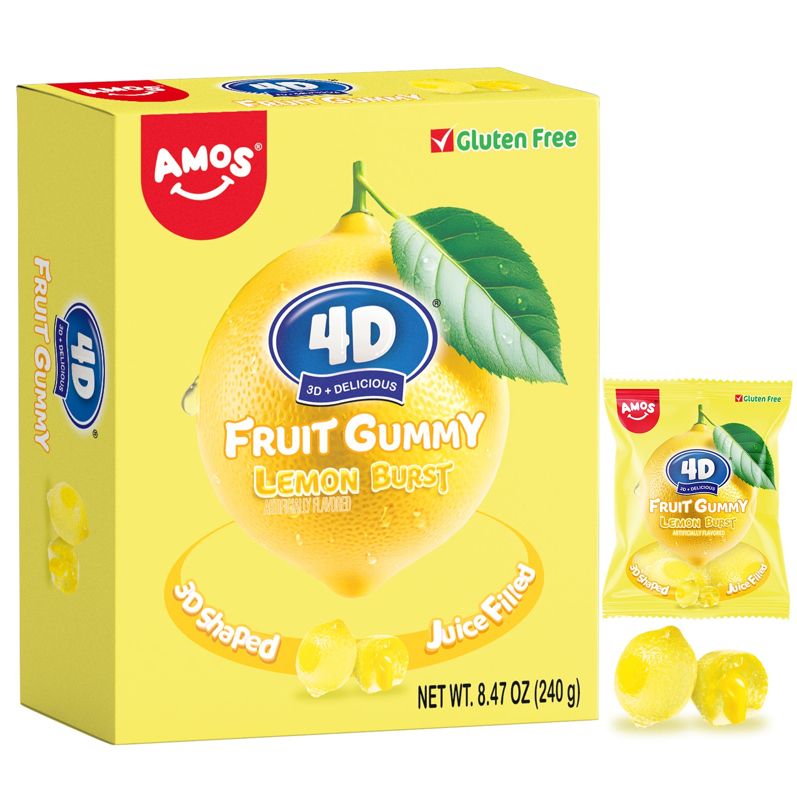 4D Fruit Gummy - Burst Juice Filled - 240g -Wholesale