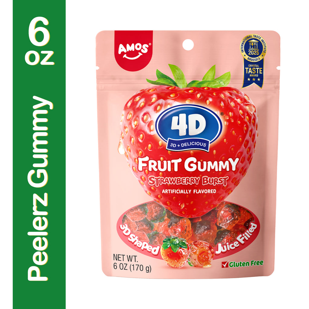 4D Fruit Burst Gummy Strawberry Flavor - 170g – Amos Sweets