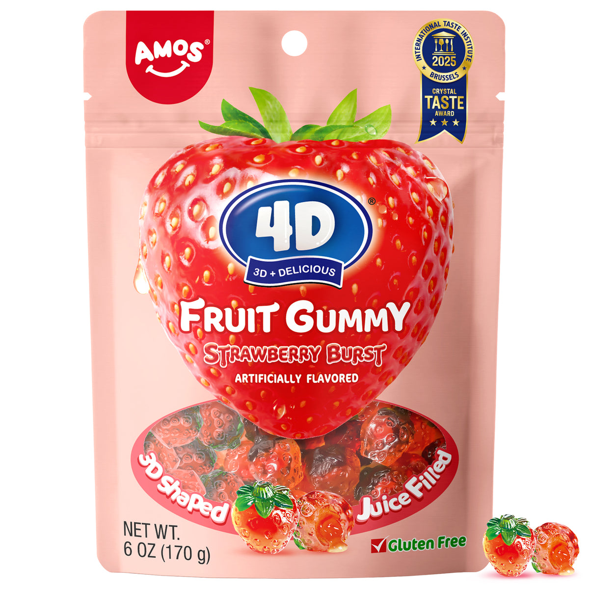 4D Fruit Burst Gummy Strawberry Flavor - 170g