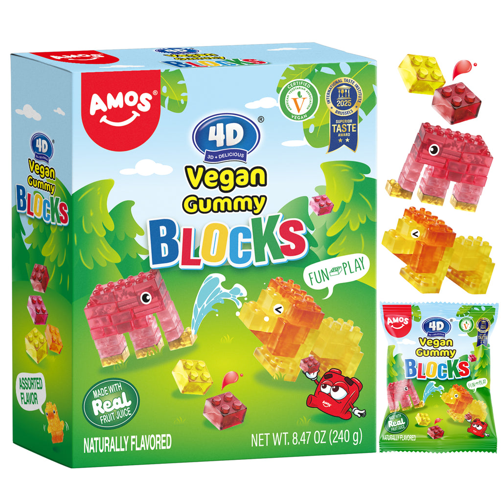AMOS 4D Vegan Gummy Blocks Candy - 240g – Amos Sweets