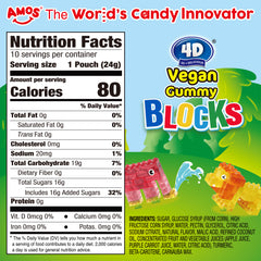 AMOS 4D Vegan Gummy Blocks Candy - 240g