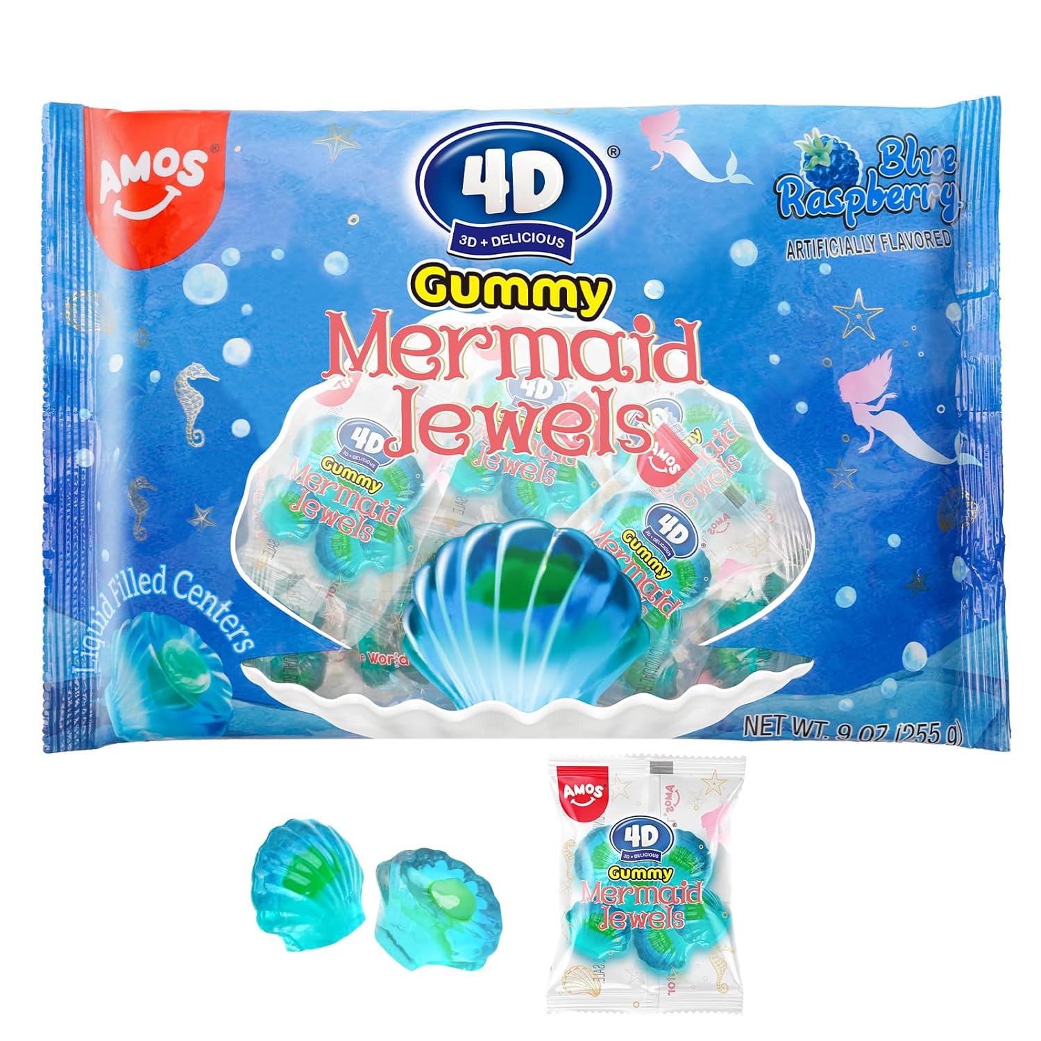 Amos 4D Mermaid Jewels Gummy Candy - Plus Size