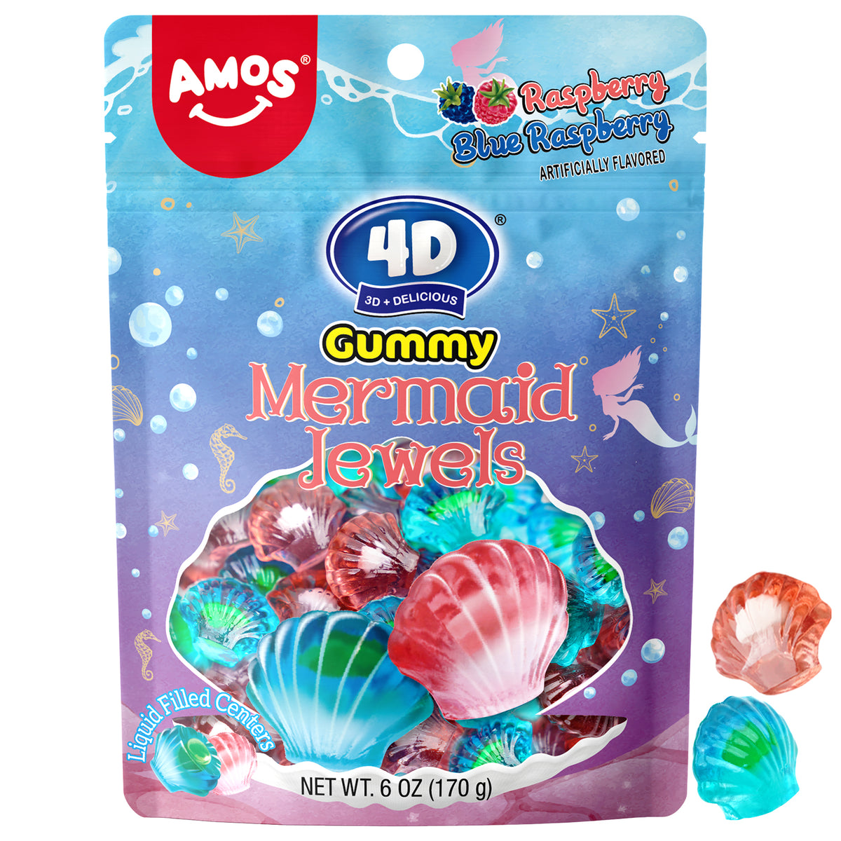 Amos 4D Mermaid Jewels Gummy Candy