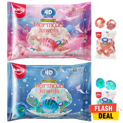 Amos 4D Mermaid Jewels Gummy Candy - 2 Flavor Mix