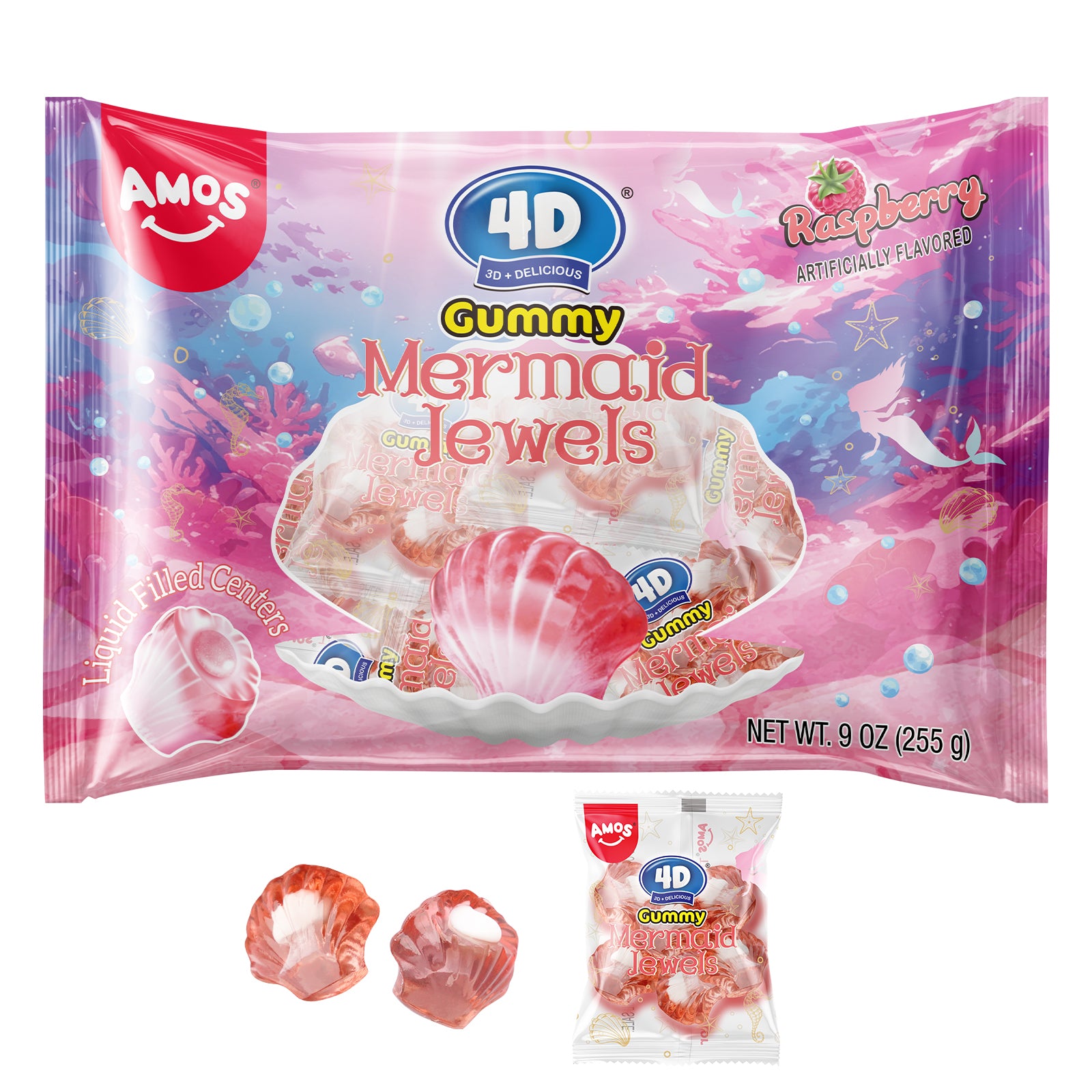 Amos 4D Mermaid Jewels Gummy Candy - Plus Size
