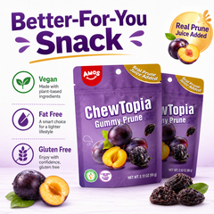 Amos Prune Gummy Jerky ChewTopia – Vegan – 60g