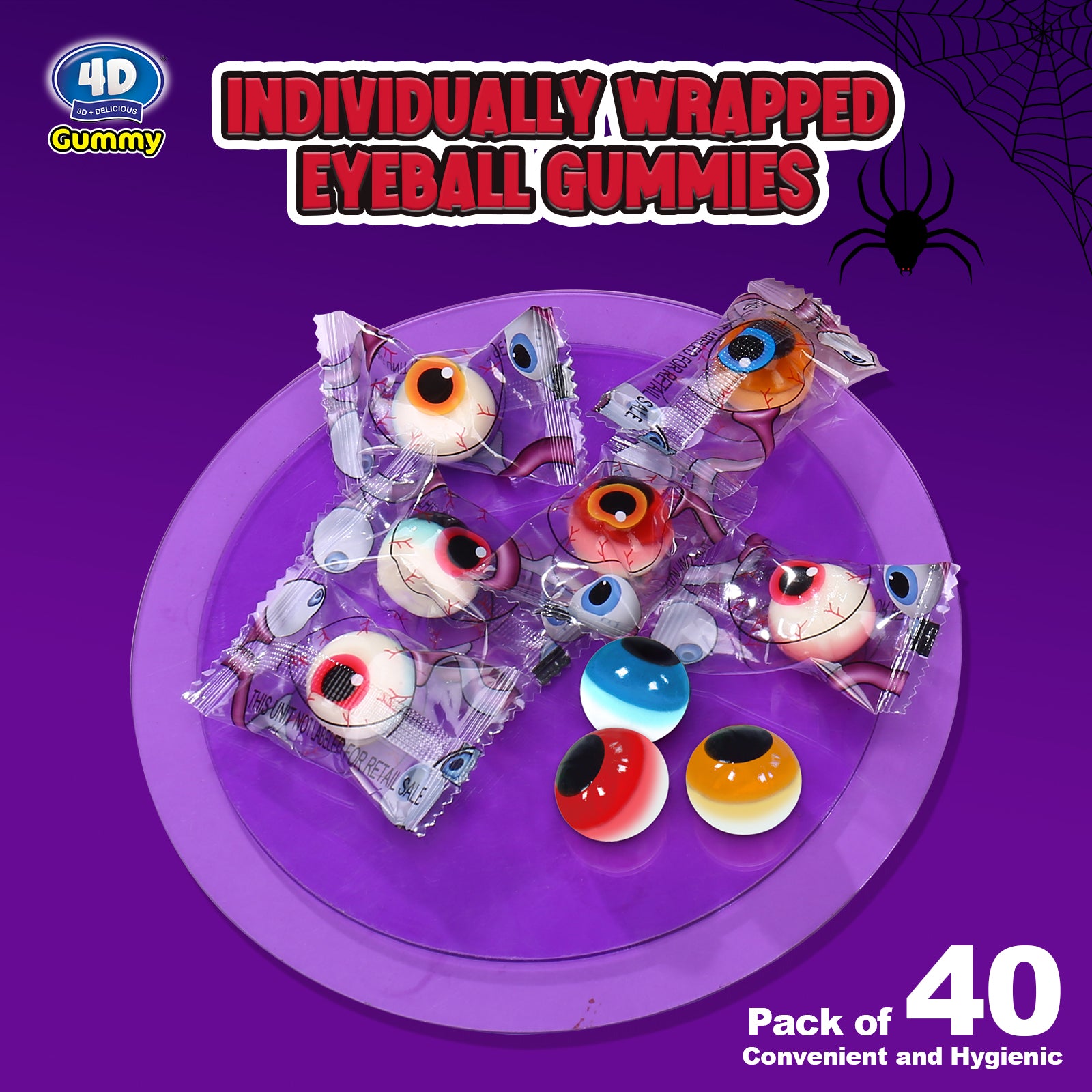 Bonbons d'Halloween - Gommes pour les yeux 4D - 240 g/sachet