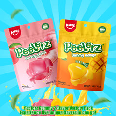 Peelerz - Peelable Gummy - 6 bags（ 3 Mango+3 Peach Flavor）- 62g/bag