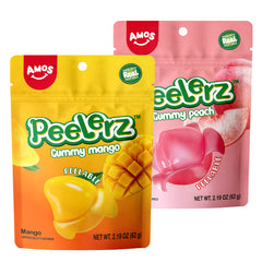 Peelerz - Peelable Gummy - 6 bags（ 3 Mango+3 Peach Flavor）- 62g/bag