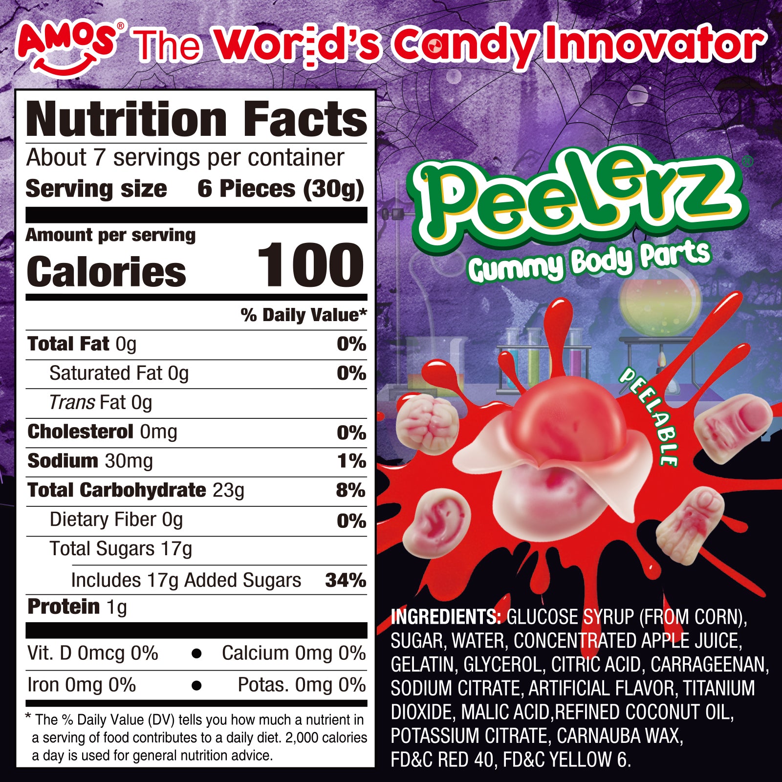 Peelerz - Bonbons pelables (nouveau mélange de saveurs - litchi + ananas + mangue) - 608 g 