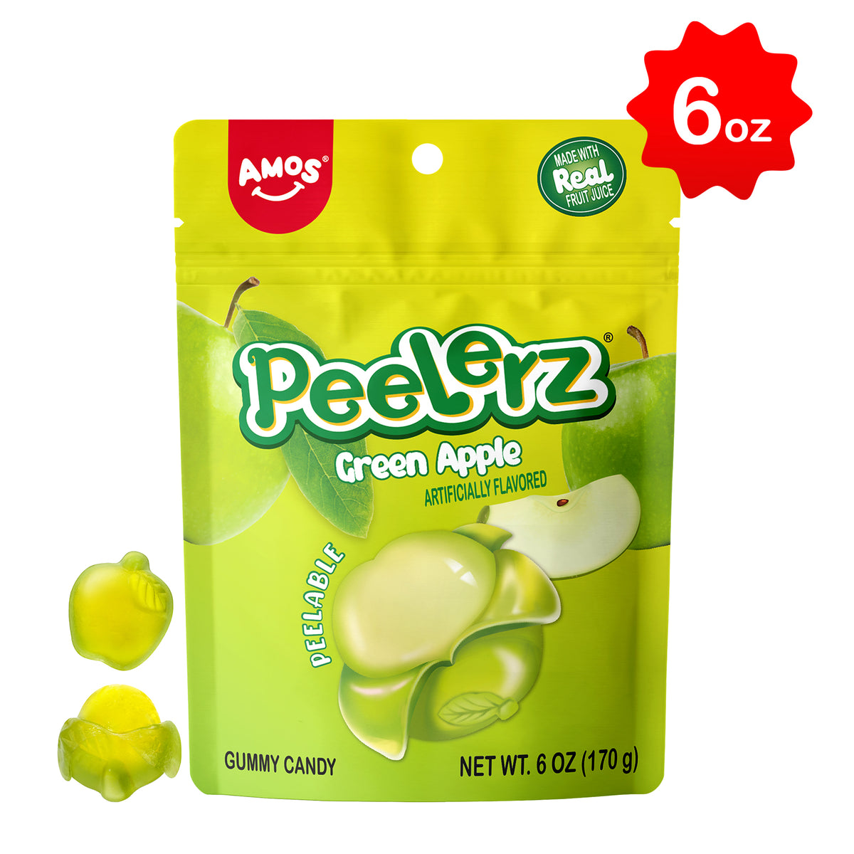 Peelerz - Peelable Gummy Green Apple Flavor - 6oz