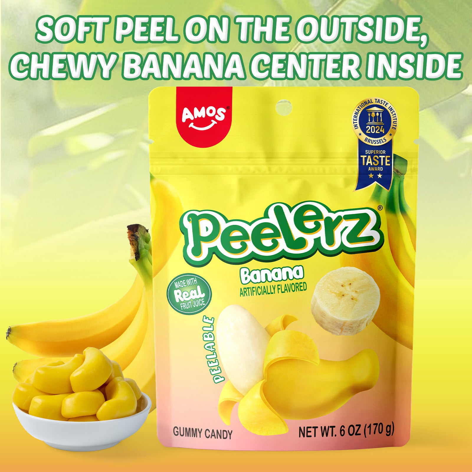 Peelerz - Bonbons pelables (nouveau mélange de saveurs - litchi + ananas + mangue) - 608 g 