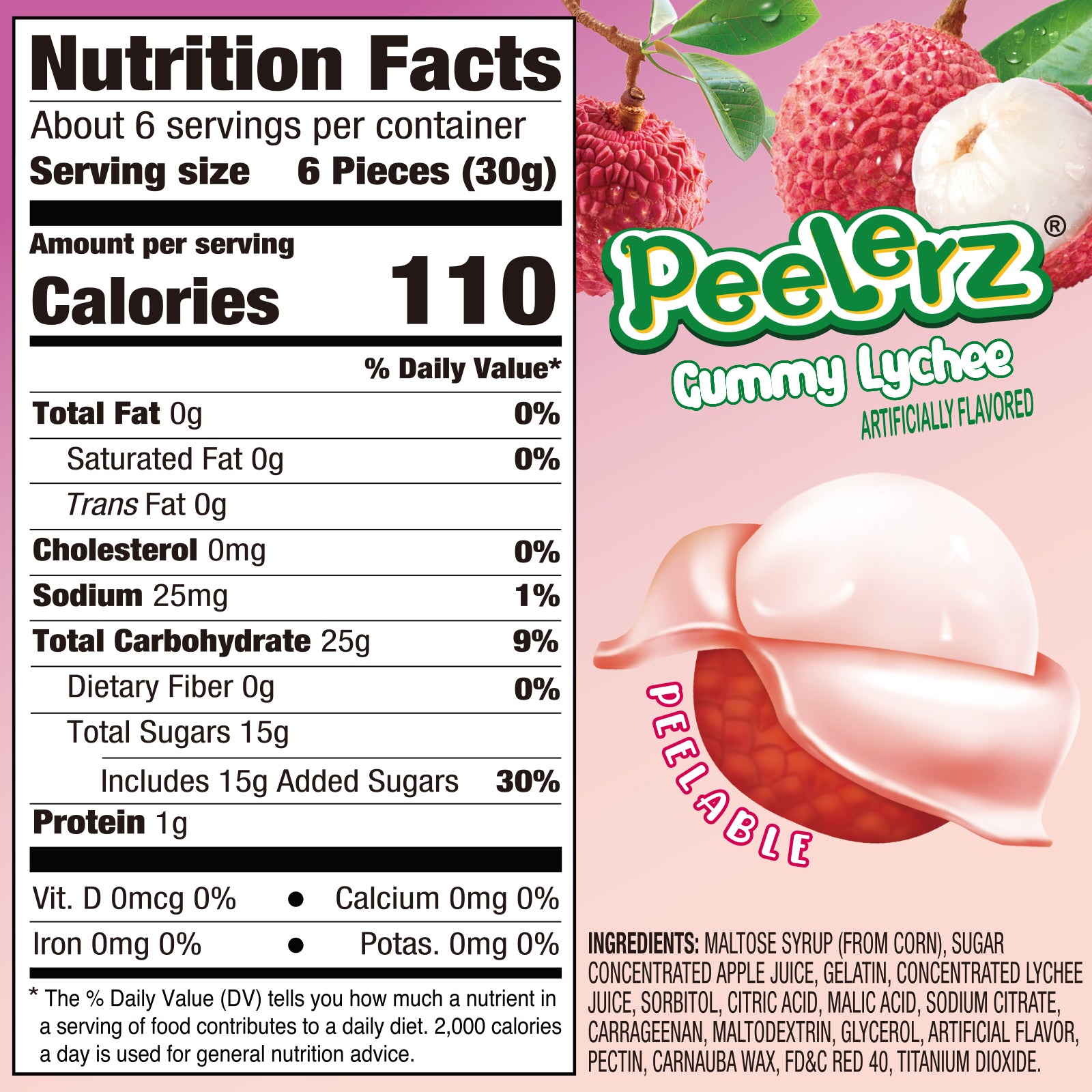 Peelerz - Peelable Gummy Lychee Flavor - 6oz