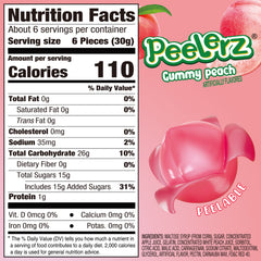 Peelerz - Peelable Gummy Peach Flavor - 6oz