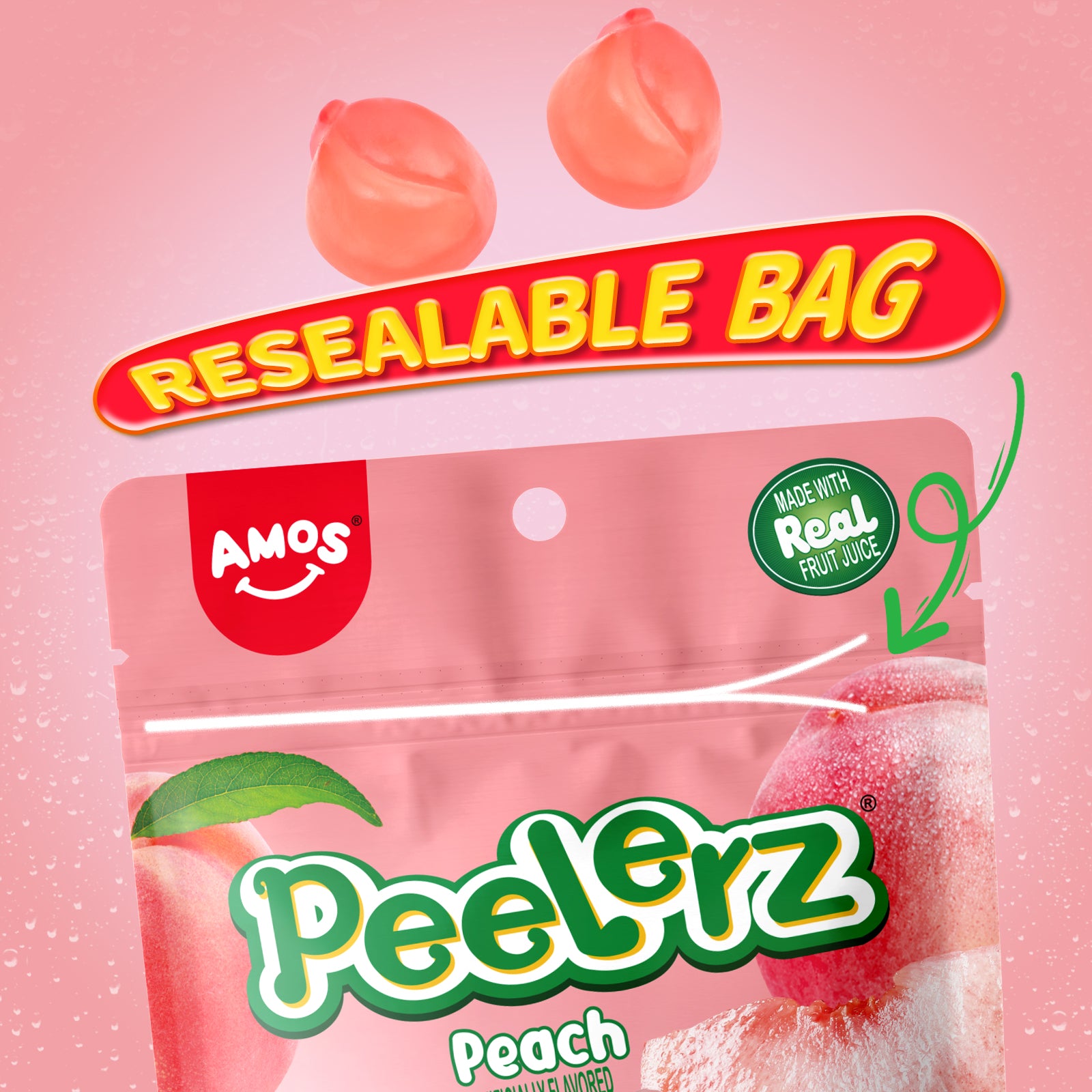 Peelerz - Peelable Gummy Peach Flavor - 6oz