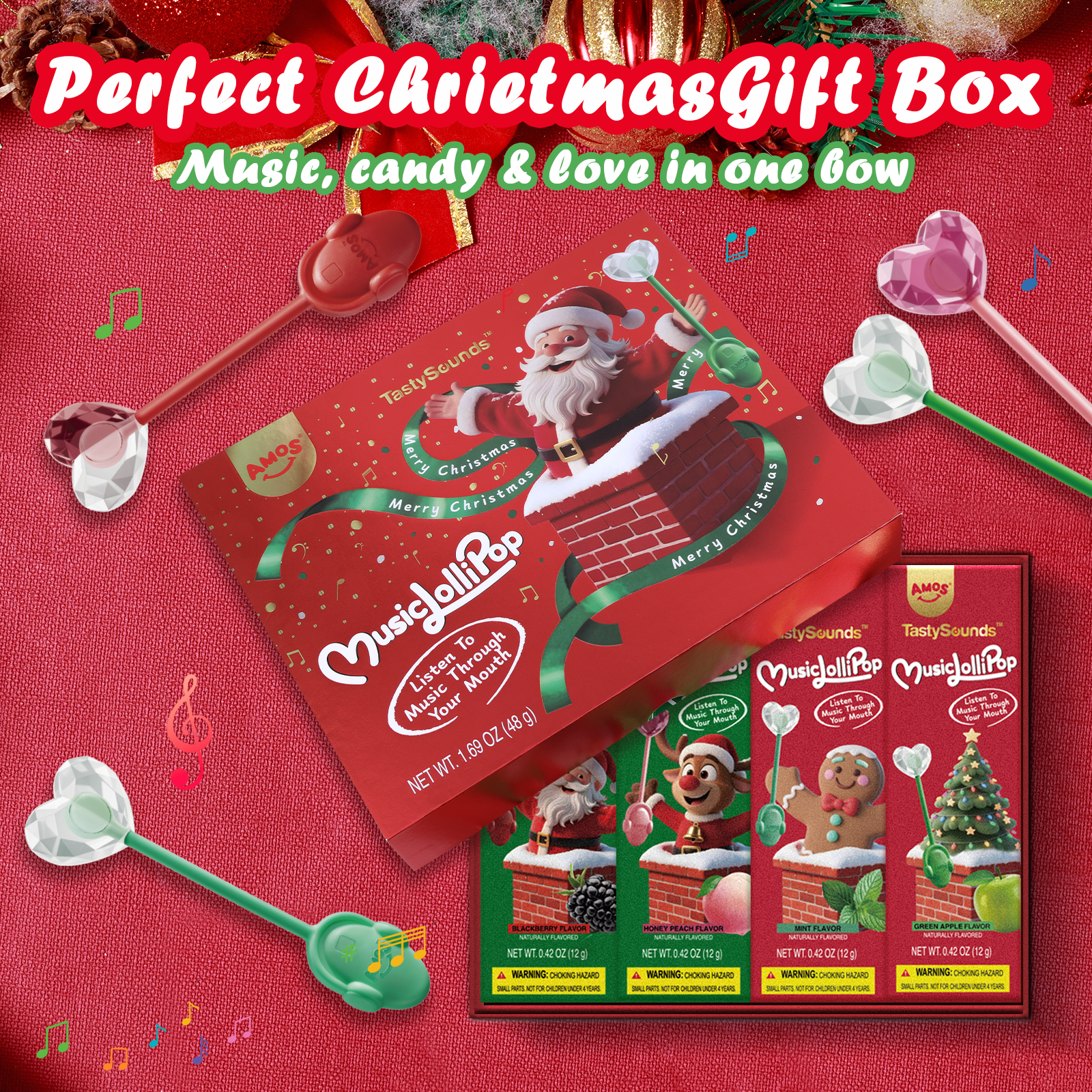 TastySounds - Christmas Music Lollipop New 4 Flavor-Mix