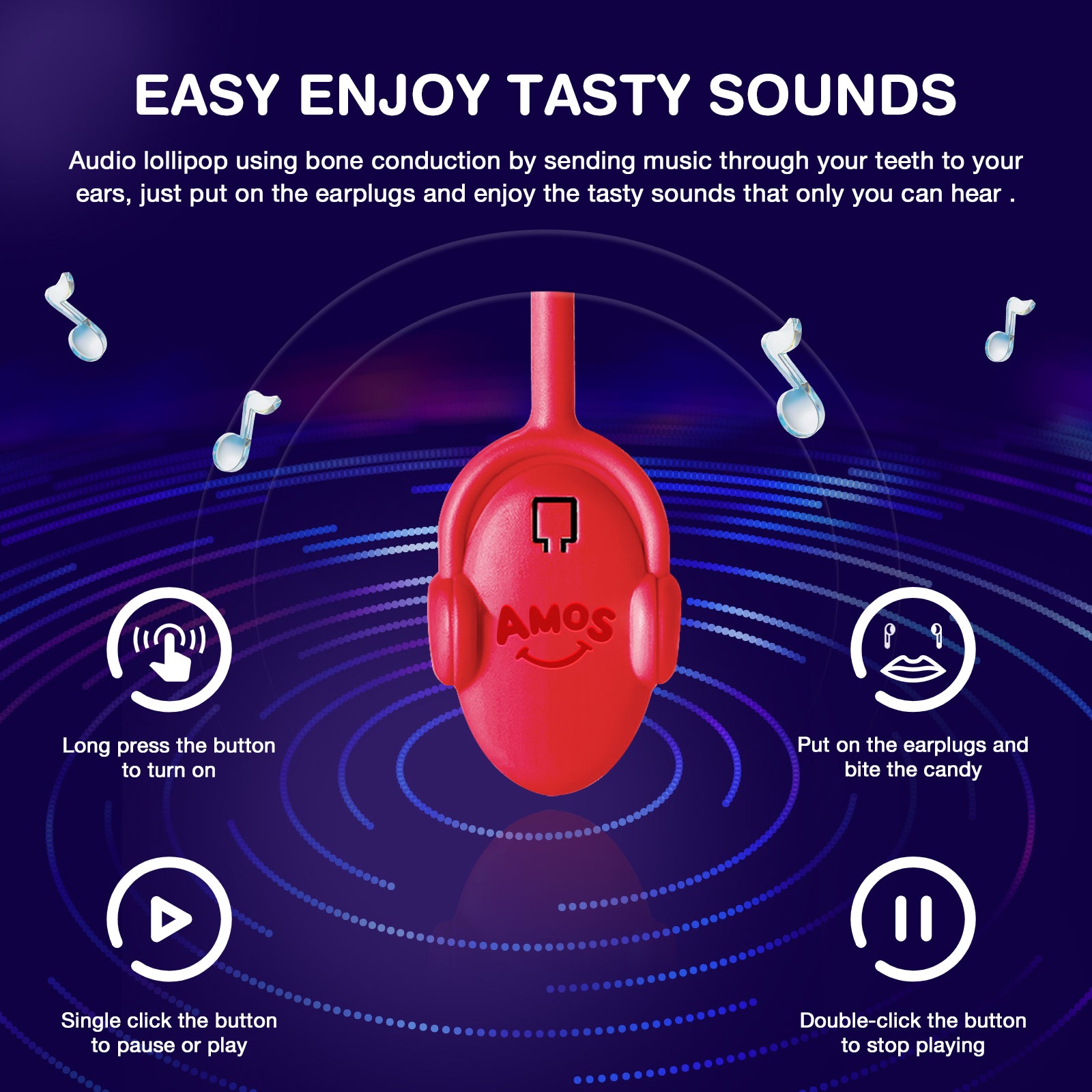 TastySounds - Music Lollipop Strawberry Flavor
