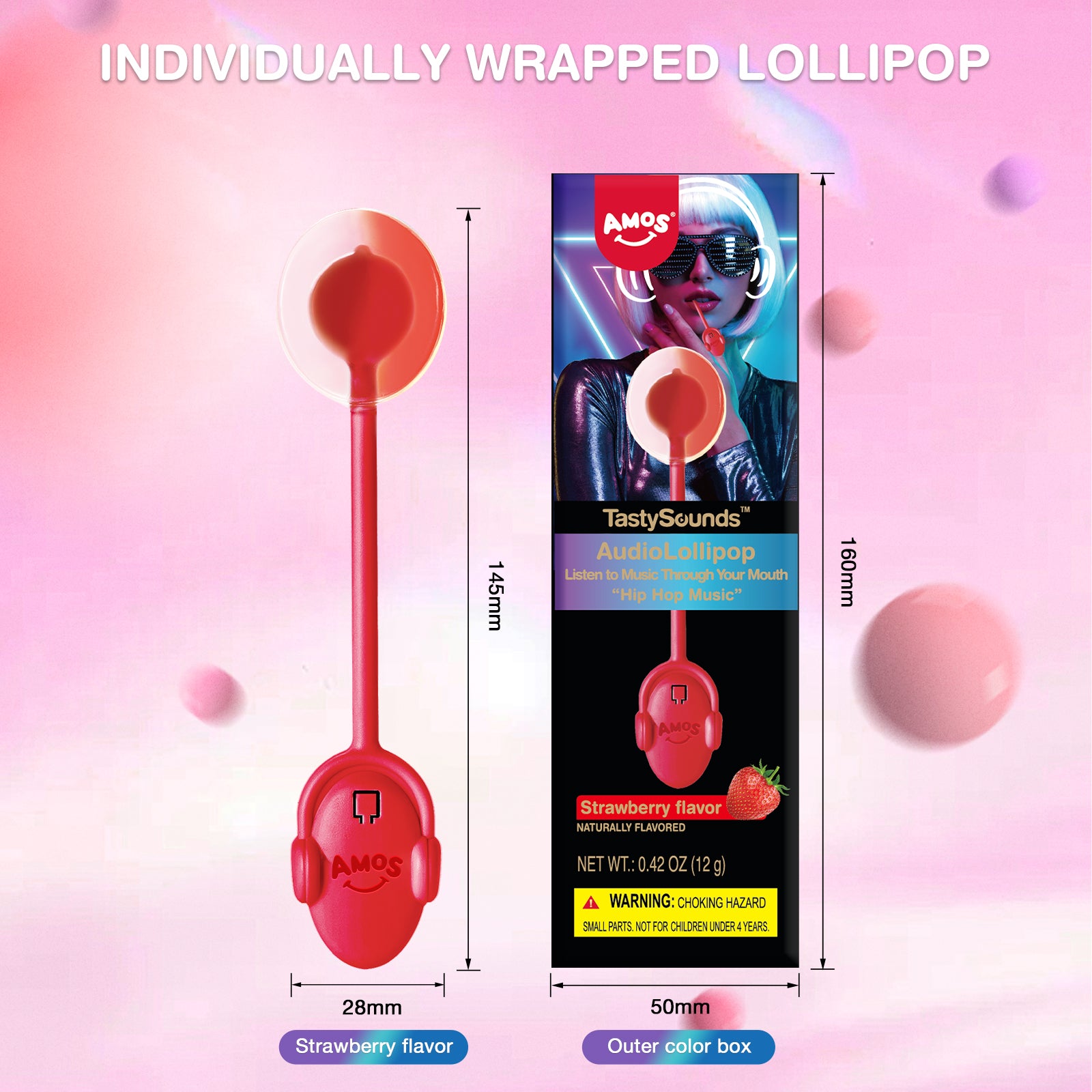 TastySounds - Music Lollipop Strawberry Flavor
