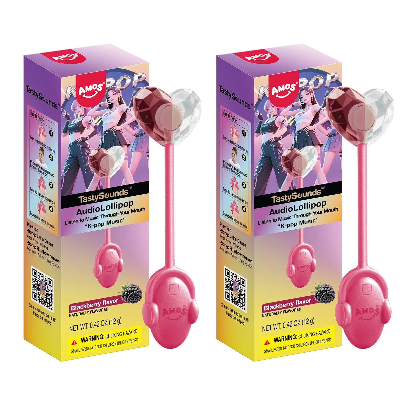 TastySounds - Music Lollipop Blackberry Flavor-12g – Amos Sweets