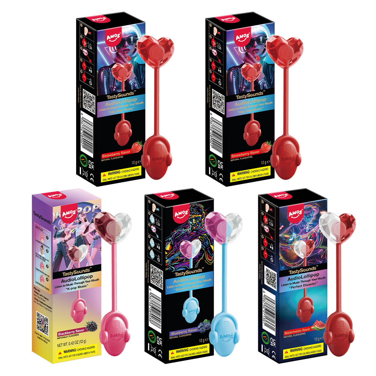 TastySounds - Music Lollipop 5 Flavor-Mix - 12g/pcs